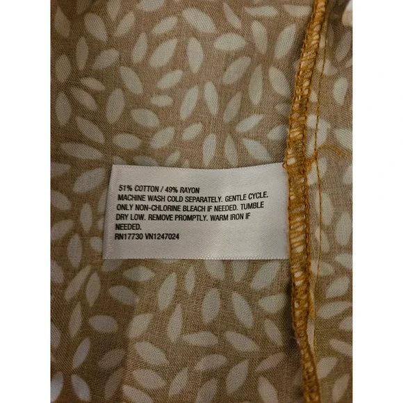 Ava & Viv Womens Plus 1X Yellow Print Smocked Neck Puff Sleeve NEW Boho Peasant - Picture 8 of 8